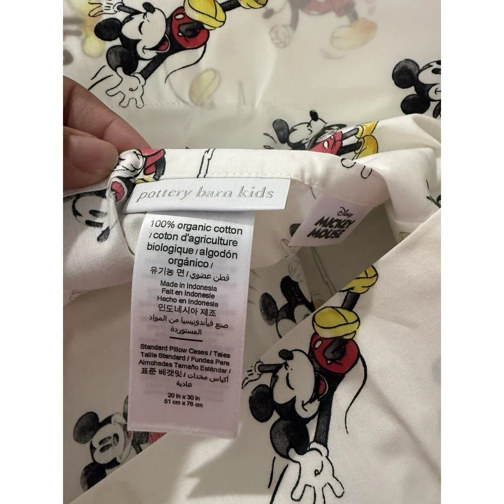 Pottery Barn Kids Toddler Set Mickey Mouse, with Toddler Pillow Case NWOT